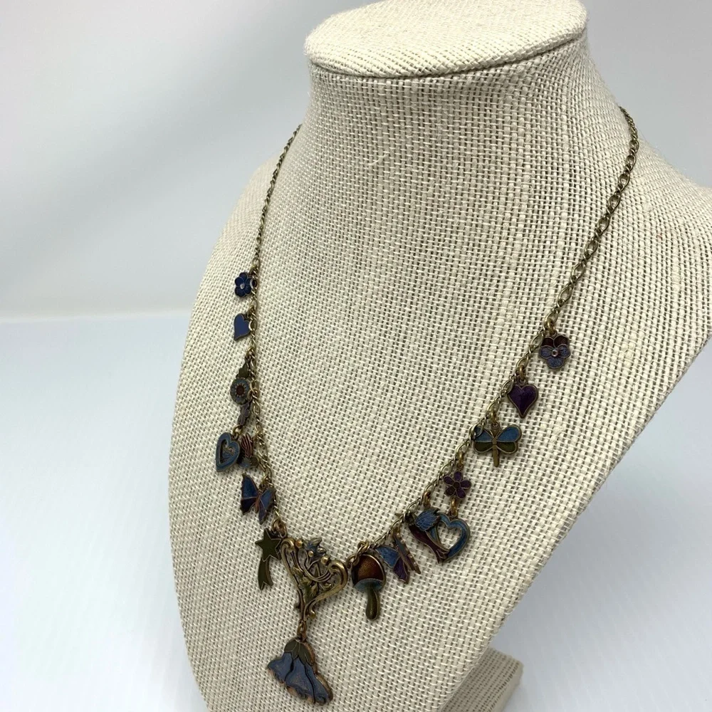 Christine Couturier Necklace Cosmic Boho Charms Hand Enameled Sweet Secrets